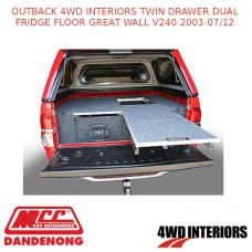 OUTBACK 4WD INTERIORS 2DRAWER DUAL FRIDGE FLOOR FITS GREAT WALL V24003-07/12